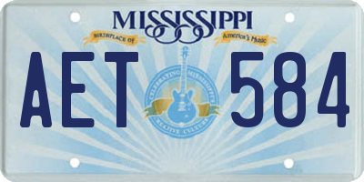 MS license plate AET584