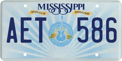 MS license plate AET586