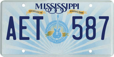MS license plate AET587