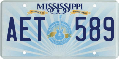 MS license plate AET589
