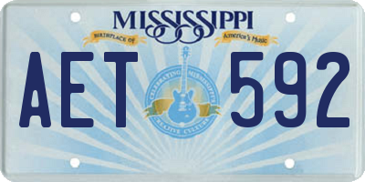 MS license plate AET592