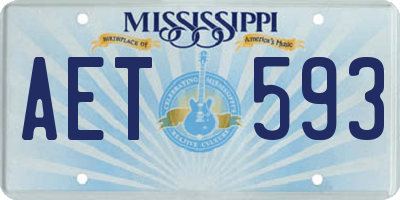 MS license plate AET593