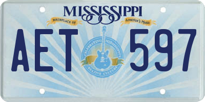 MS license plate AET597
