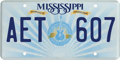 MS license plate AET607