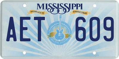 MS license plate AET609