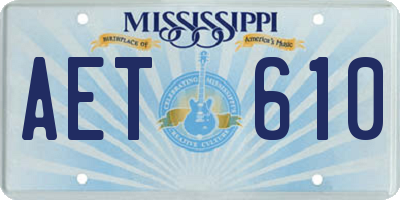 MS license plate AET610