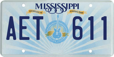 MS license plate AET611