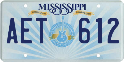 MS license plate AET612