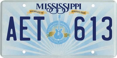 MS license plate AET613