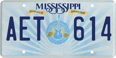 MS license plate AET614