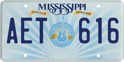 MS license plate AET616