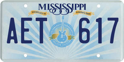 MS license plate AET617