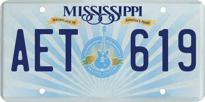 MS license plate AET619