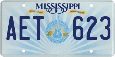 MS license plate AET623