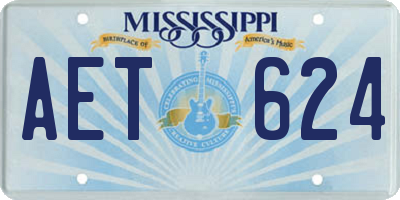 MS license plate AET624