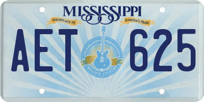 MS license plate AET625
