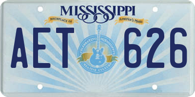 MS license plate AET626