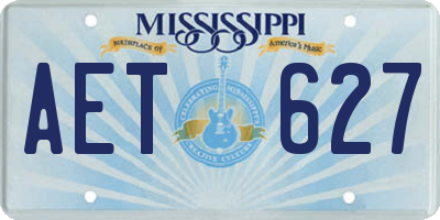 MS license plate AET627