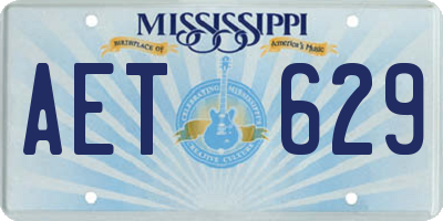 MS license plate AET629