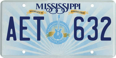 MS license plate AET632