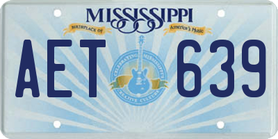 MS license plate AET639