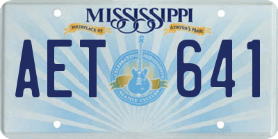 MS license plate AET641