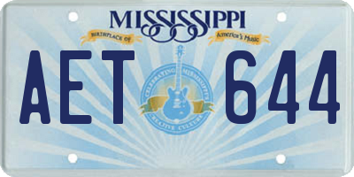 MS license plate AET644