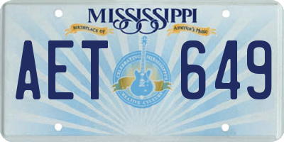 MS license plate AET649