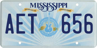 MS license plate AET656