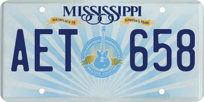 MS license plate AET658