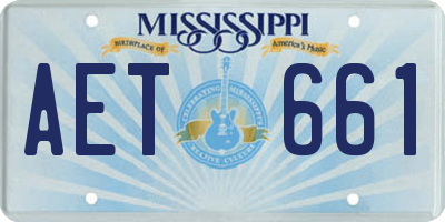 MS license plate AET661
