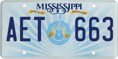 MS license plate AET663