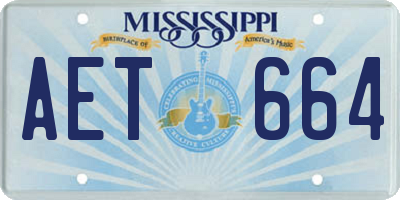 MS license plate AET664