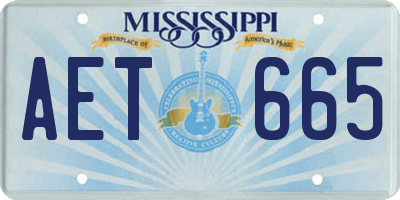 MS license plate AET665