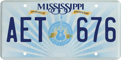 MS license plate AET676