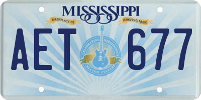 MS license plate AET677