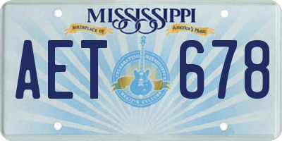 MS license plate AET678