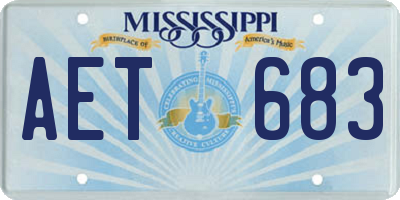MS license plate AET683