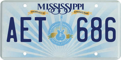 MS license plate AET686