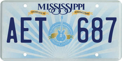 MS license plate AET687