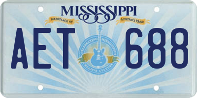 MS license plate AET688