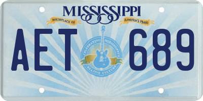MS license plate AET689