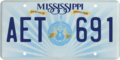 MS license plate AET691