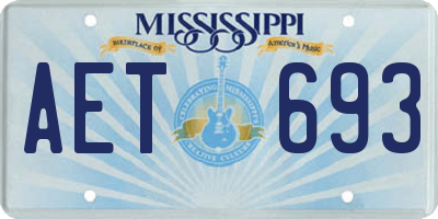 MS license plate AET693