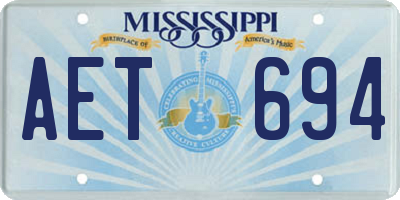 MS license plate AET694