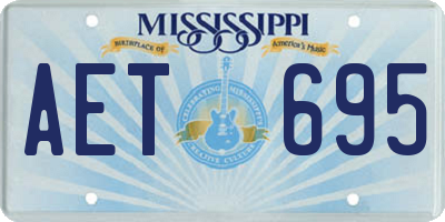 MS license plate AET695