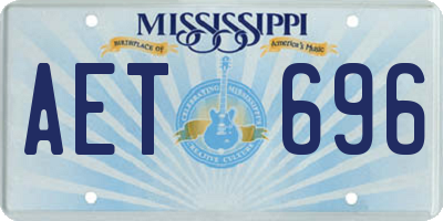MS license plate AET696