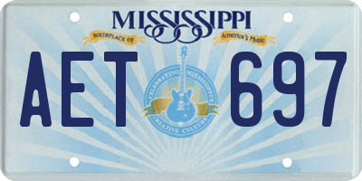 MS license plate AET697