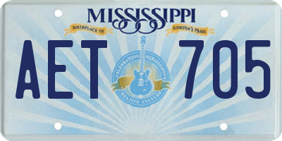 MS license plate AET705