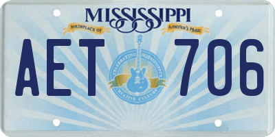 MS license plate AET706